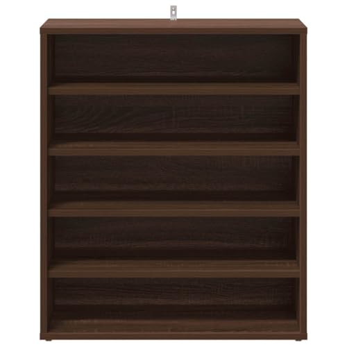 Elegante armario de pasillo marrón con estantes estables de madera 5