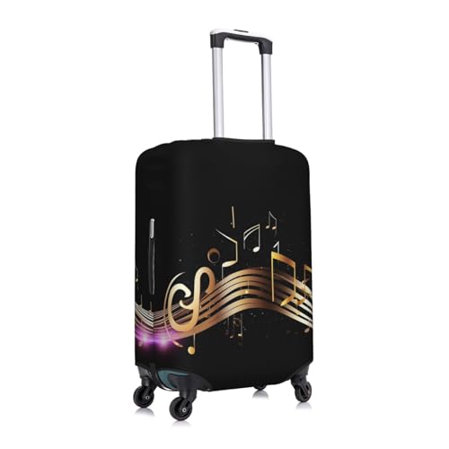Novel Music Note Travel Luggage Cover Suitcase Protector Washable Elastic Suitcase Cover Anti-Scratch Luggage Protector Small Travel Suitcase Baggage Cover Fits 18-32 Inch Suitcase3