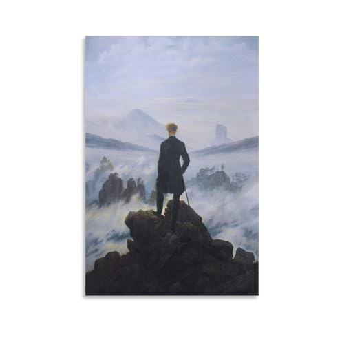 Peinture sur toile Wanderer Above The Sea of Fog de Caspar David Friedrich, une décoration moderne