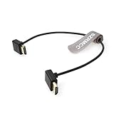 Longitud del cable: 30 cm. SZRMCC Cable trenzado en espiral de 8 K 2.1 HDMI a HDMI en ángulo descendente de ultra alta velocidad para Z Cam E2 Sony FX6 FX9 Canon EOS C70 C300 Portkeys BM5 Atomos Ninjav V Shogun Monitor
