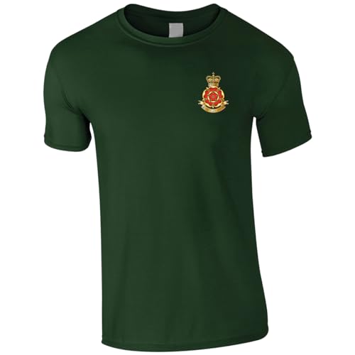 Image of HiViz Kings The Queens Lancashire Regiment QLR Men's Tshirt British Army Insignia MOD ** 9 Colours Available ** (L, Green)