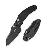 Kizer Bulldog Pocket Knife, 3 In Nitro V Steel Blade Folding Knife Aluminium Handle Camping Hunting Knife with Reversible Clip Sheepsfoot Clutch Lock Small EDC Knives for Men Women V3672A1