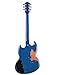KGD Relic SG Sunburst Guitar,Mahogany Body and Neck,Rosewood Fingerboard,Bone Nut,6-String Relic Heavy Metal Guitar,Professional/Electric Guitars for Adults (Blue)