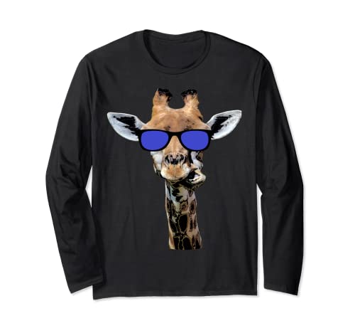 giraffa fresca con occhiali da sole, idea regalo divertente Maglia a Manica