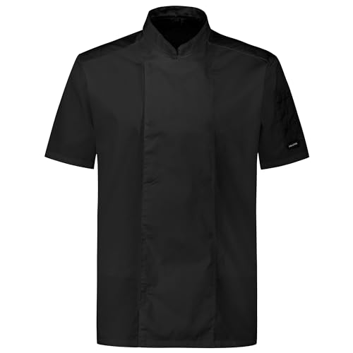 PALLTEX NORI SS Chefs Jackets Unisex Chef Jacket Women's Chef Jacket Men's Black/White Chef's Clothing Professional Chef Uniform Short Sleeve, Black, S