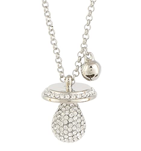 MYSANITY Chupete plateado con timbre exterior, Talla única, Metal, Sin gemas Cover