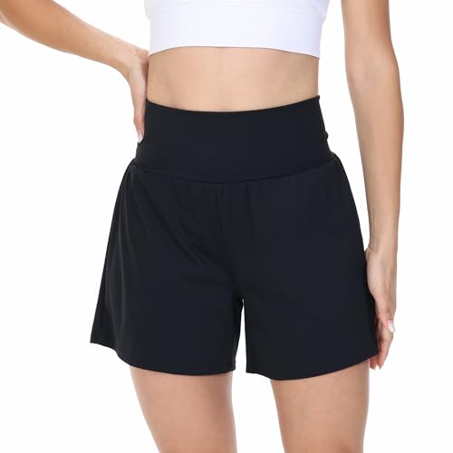 Blaosn Flowy Running Shorts Women Workout Athletic Gym Yoga High Waisted with Pockets Cute Sweat Short Pants Casual Summer