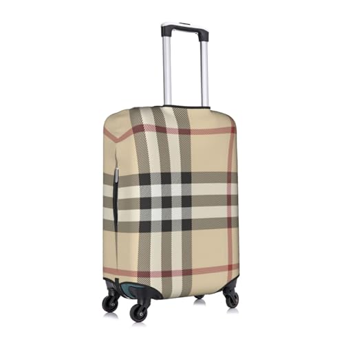 Gray Plaid Lines Print Suitcase Protector Dust-Proof Case Men Women Travel Fits 18-32 Inch Luggage3
