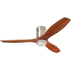 Ventilador Stem Con Luz FORLIGHT Ventilador IP20 Stem 299mm LED 15W 3000K Níquel satinado Madera 715lm