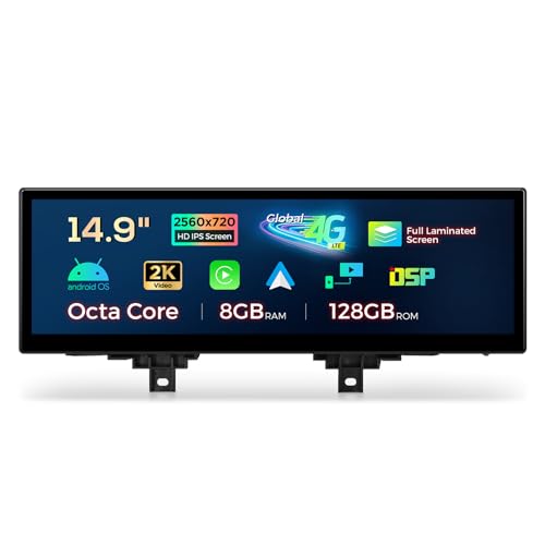 XTRONS 14.9 Inch Android 14 Car Stereo for BMW F30/F31/F32/F33/F34/F35/F36 (2013-2016) NBT System, 2K IPS Touch Screen 8+128GB Global 4G Car Radio GPS Navigation Support Wireless CarPlay Android Auto