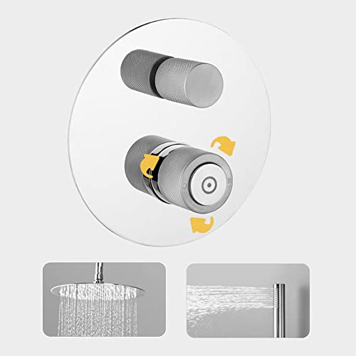 Ensemble de mélangeur de douche rond de qualité supérieure en chrome - 4