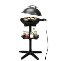 I-Keukenn 2-in-1 Outdoor Electric Grill & Portable BBQ with Removable Stand - Features Non-Stick Baking Pan & Intelligent Temperature Control for Balcony, Backyard, Camping, and Party Use, Gray