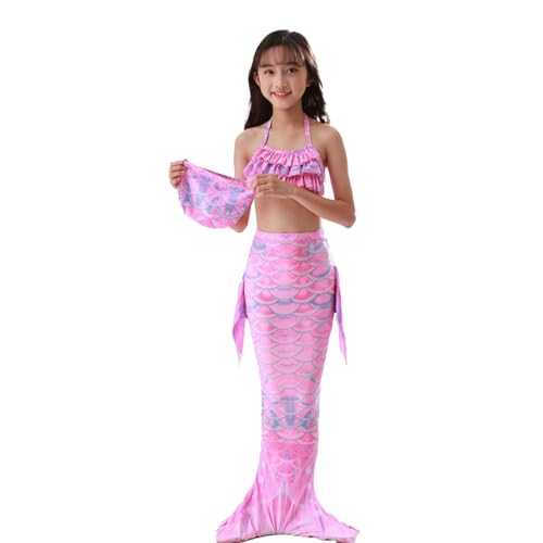 𝙈ermaid Swimwear for Girls 3 Pcs Cute Ruffle Bikini Sets with 𝙈ermaid Fish 𝙏ails Cover Up Bathing Suits