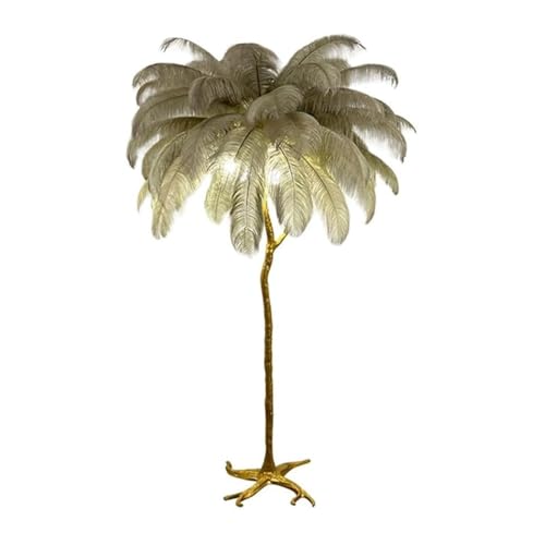 Lampadaire plume LED moderne 3 températures couleur résine or