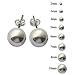IcedTime 14k White Gold Ball Earrings Size 2, 3, 4, 5, 6, 7, 8, 9,10 MM (7mm, White)