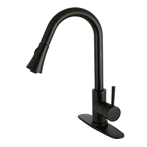 Crazy Clearance Kingston Brass LS8720DL Concord Pull-Down Sprayer Kitchen Faucet, Matte Black