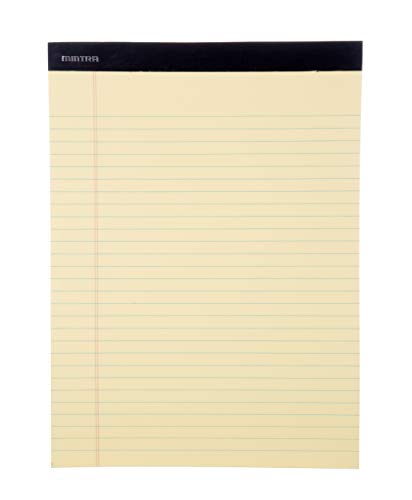 Image of Mintra Office Canary Legal Pads - With Micro-perforated sheets, Smooth-lined paper, Ideal for Office Tasks, Assignments or Notes, Meetings, and Journaling, 6 pack Wide Ruled, Basic Pad, 8.5 inchx11 inch