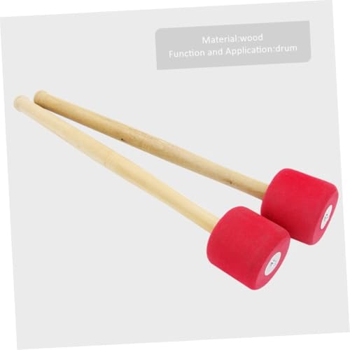 Maza grande para bombo con mango de madera y espuma roja miniatura 5