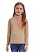 vastwit Kids Boys Girls Kids Fuzzy Velvet Warm Top Bear Embroidery Mock Neck Winter Pullover Tops Brown 9-10 Years