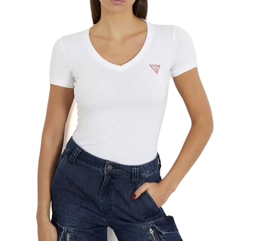 Guess Woman's T-Shirt Slim FIT T-Shirts SS VN Mini Triangle Tee S