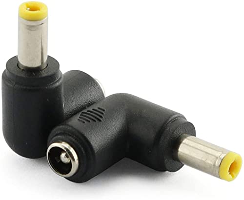 Adaptador 4 pzas Ángulo 90° DC 5.5x2.5 mm macho a 5.5x2.1 mm hembra miniatura 5
