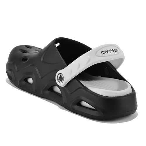 Image of Woodland Men's Black /Lgrey Eva Slides-UK-5 (EURO 39)