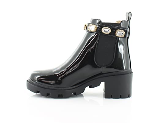 Steve Madden Steve Madden womens Amulet Ankle Boot, Black Patent, 11 Women/11 Men