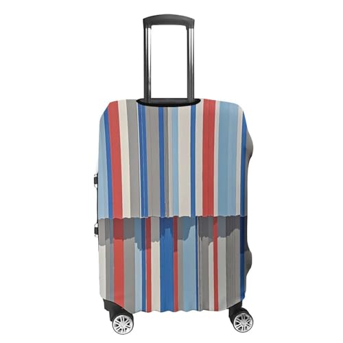 Travel Luggage Cover Suitcase Protector Red Blue White Gray Stripes Elastic Washable Suitcase Cover Anti-scratch Spandex Baggage Covers Fits 18-32 Inch Luggage4