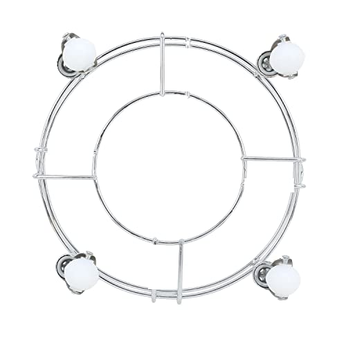 Image of Heavy Stainless Steel Gas Cylinder Trolley with Wheel | Gas Trolly | Lpg Cylinder Stand | Gas Trolly Wheel |Cylinder Trolley with Wheels | Gas Cylinder Trolley (Silver White, 1)