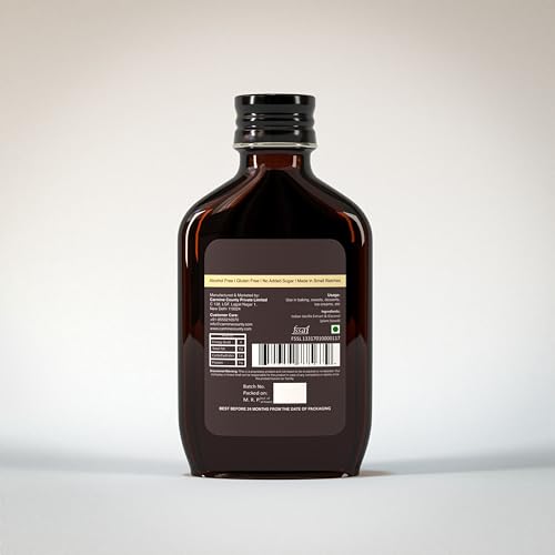 Carmine County Indian Vanilla Extract 100ml – All Natural & Pure | Authentic Vanilla Flavor in Glass Bottle | Ideal for Baking, Cooking, Desserts & Beverages