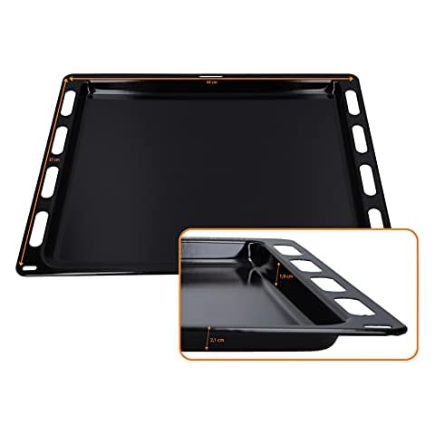DL-pro Baking Tray 440 x 370 x 21 mm Enamelled Pyrolysis Proof for Bosch Siemens 66902 00666902 HEZ431000 Constructa CZ10200 Oven Tray for Oven Cooker Cover