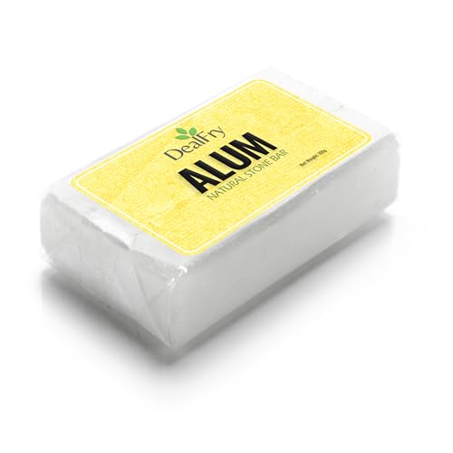 DealFry Pure Alum Stone Bar 100g | Natural Fitkari (Phitkari) for Face, Skin Tightening & Underarm Odor | Ponnatharam & Padikara Kal | After Shave, Deodorant Stick & Body Care – 1 Pack