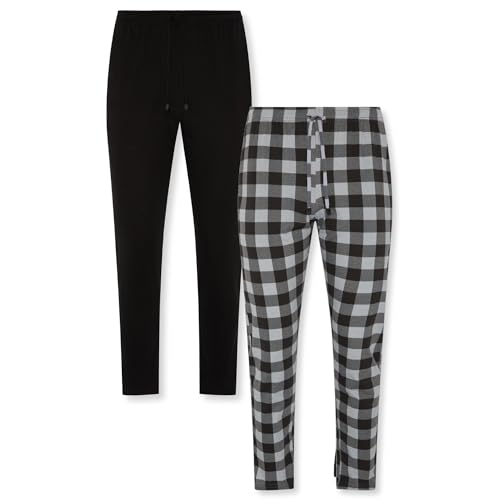 FM London 2er-Pack Pyjama für Herren - Leichte Herren-Pyjamahose,...