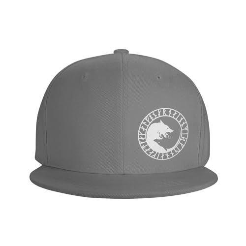 Gorra plana ajustable Viking Norse Wolf negra miniatura 2