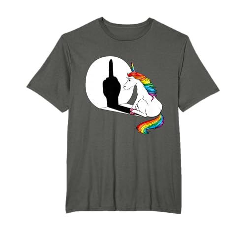 Sarcasme Licorne drôle Ombre Licorne Doigt d'honneur T-Shirt