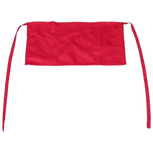 GALPADA Half Server Apron with Double Pockets Durable Stain Water Resistant Chef Waist Apron for Kitchen Restaurant Coffee Shop Stylish Practical for Waitresses and Chefs