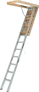 Louisville Ladder AA2210 Elite Aluminum Attic Ladder, 375 Pound Load Capacity, 22-1/2 x 54