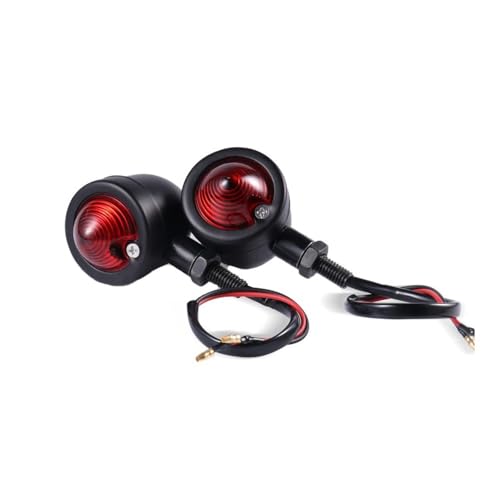 YTVPPKLGG luz intermitente led 2 Uds Indicador De Señales Giro Para Motocicleta Luz Intermitentes Tipo Bala LED 12v Lámpara Negra Luces Freno Accesorios