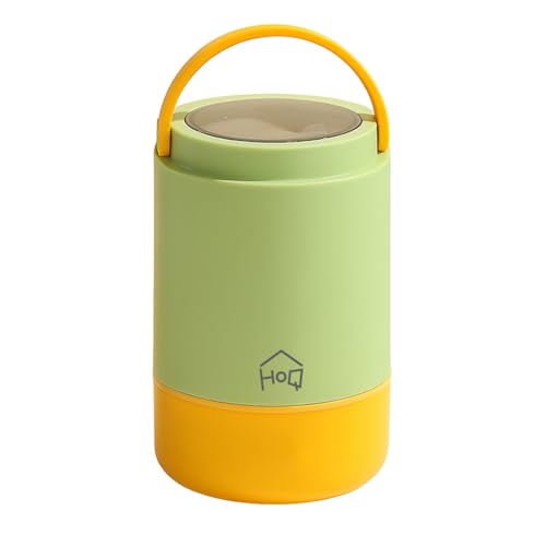 Image of House of Quirk 304 Stainless Steel Lunch Box - 900ml Three-Layer Portable Bento Box with Lid for Office Workers & Students (Green /Yellow)