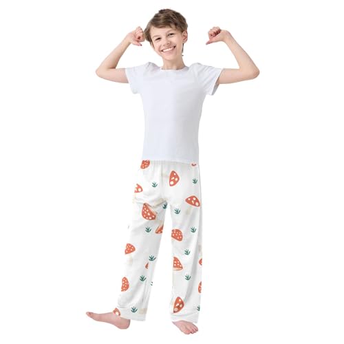 Oyster Mushroom Boys Pants Boys Athletic Pants Long Pant for Boywith Pockets Wide-Leg Size 6-14Y3