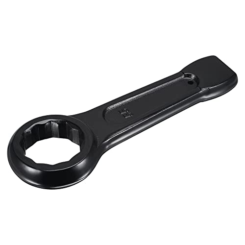 sourcing map 55mm Box End Striking Ring Wrench, High Tensile Steel Single Head Spanner Hand Tool