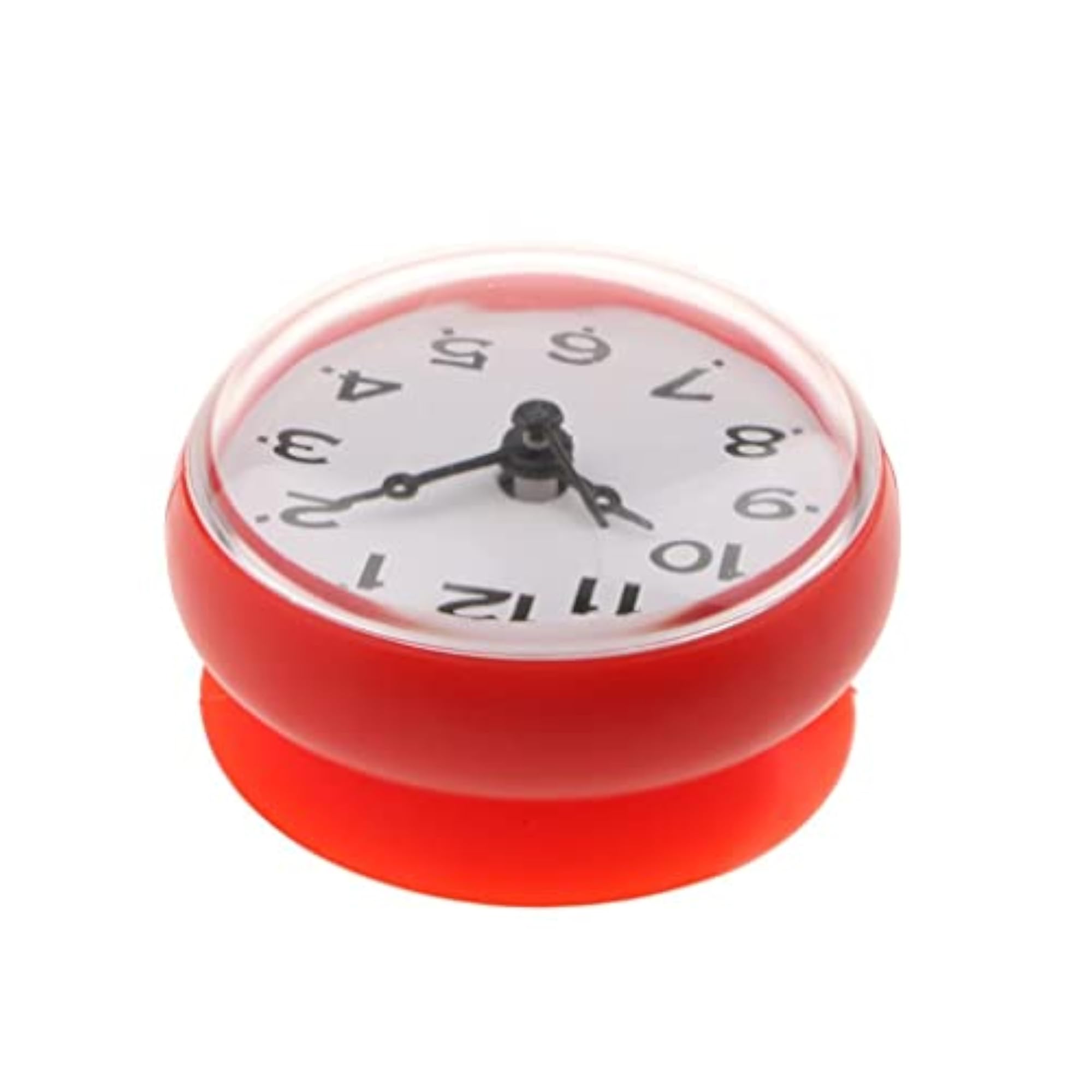 Silicone Waterproof Suction Cup Clock, Red
