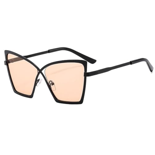 Lunettes de soleil œil de chat vintage en métal pour femme style papillon