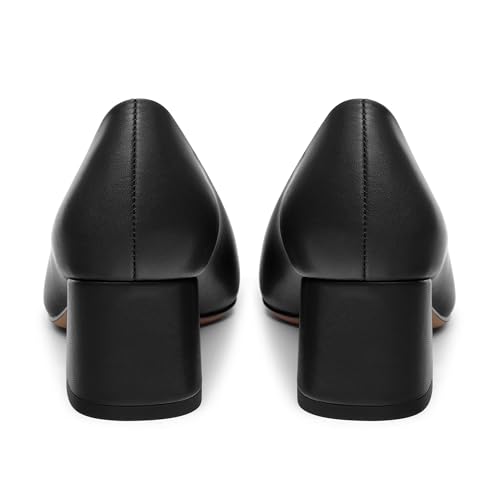 Women's Slip On Square Closed Toe Metal Buckle Matte Chunky Low Heel Pumps Comfortable Office Dress Shoes 2 Inch4