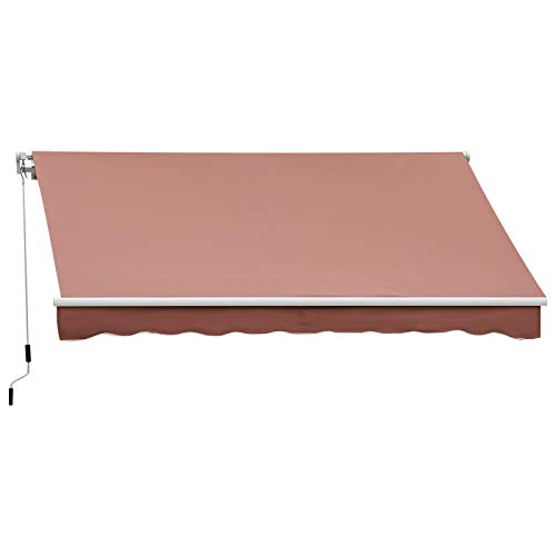 Outsunny 13' x 8' Manual Retractable Sun Shade Patio Awning with Durable Design