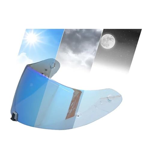XYJTC Moto Visière photochromique for casque moto Scorpion Exo 1400 Carbon, R1 et EXO 520, protection UV (rouge photochromique)(Photochromic Blue)