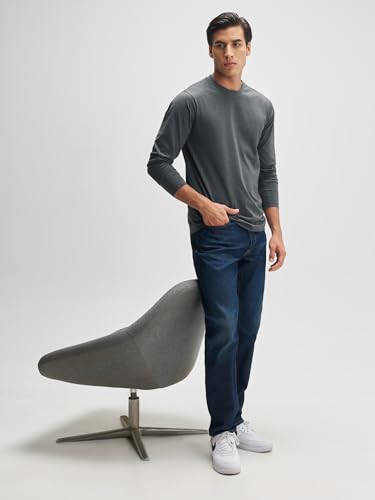 Image of XYXX Men's Solid Cotton T-Shirt | Round Neck Tshirt | Full Sleeves | Solid-Regular Fit Tshirt for Men