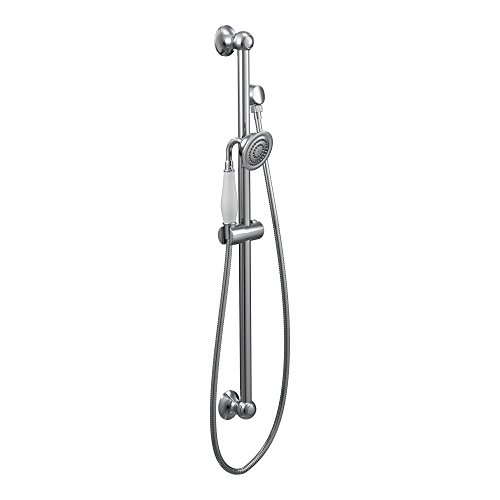 Authentic Crazy Deals Moen S12107EP Weymouth Traditional Eco-Performance Handshower Handheld Shower with 30-Inch Slide Bar and 69-Inch Metal Hose, Chrome