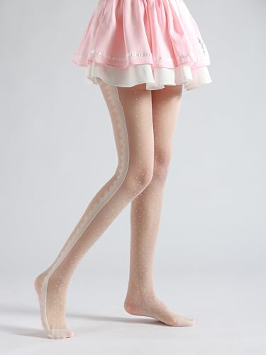 Image of Sahabowi Women Tights, Sheer High Waist Pantyhose, Vintage Control Top Stockings, Siwa7