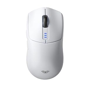 AULA SC580 Wireless Gaming Mouse,Tri-Mode Computer Mouse with 6 Adjustable DPI Levels Up to 12000,Lightweight Gaming Mice,Programmable Buttons,Rechargeable Wireless Mouse for Laptop (White)